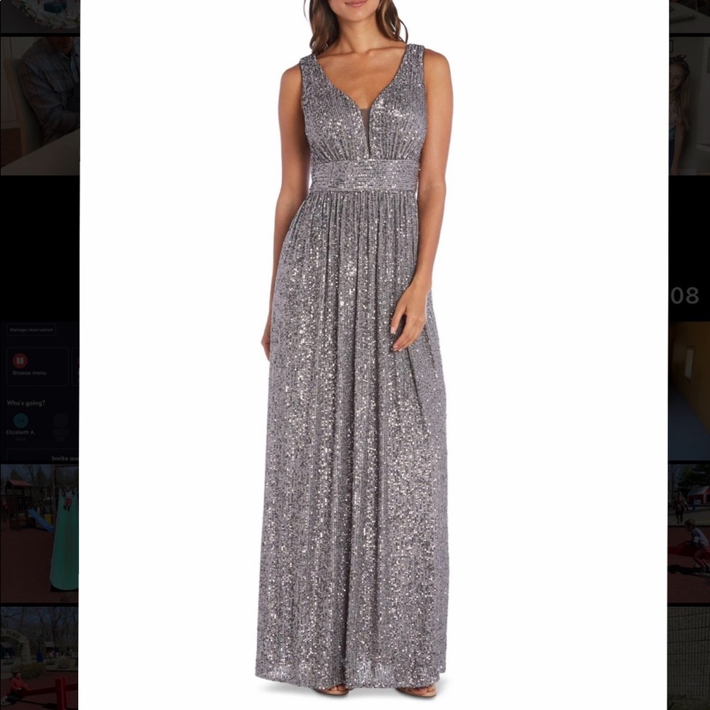 NIGHTWAY Womens Silver Sleeveless size 4